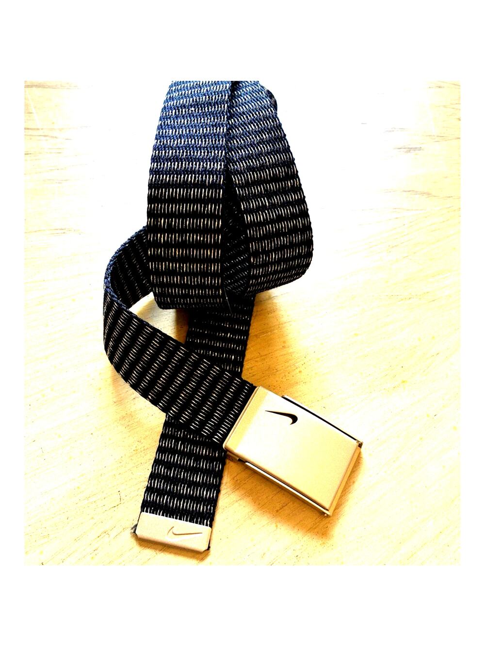 Nike Men's Golf Web Belt Black & Gold Reversible Adjustable Bottle Opener Buckle